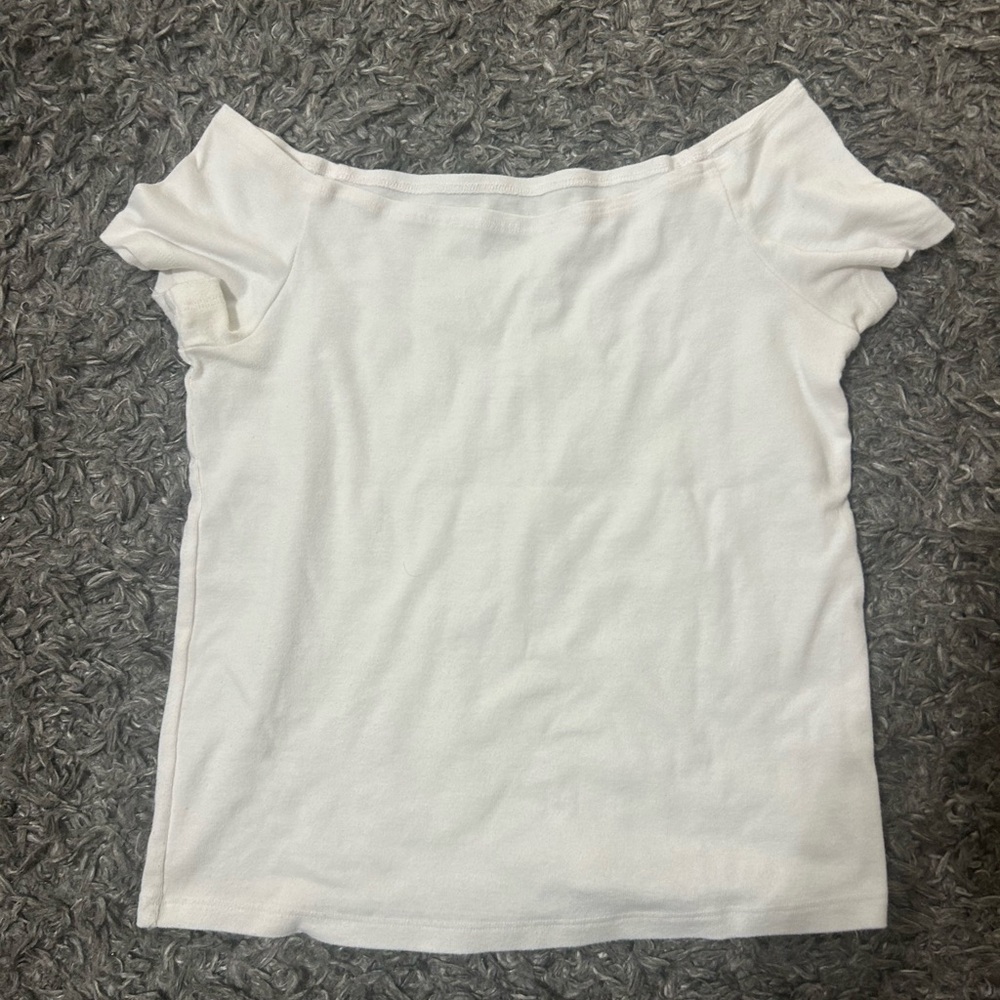 Hollister White Off-Shoulder Tee